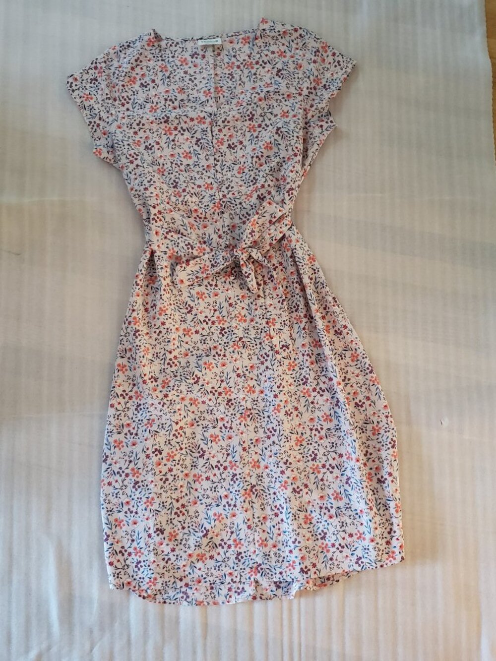 Studio B by Bobeau Floral Print Pink Midi Dress Size Large